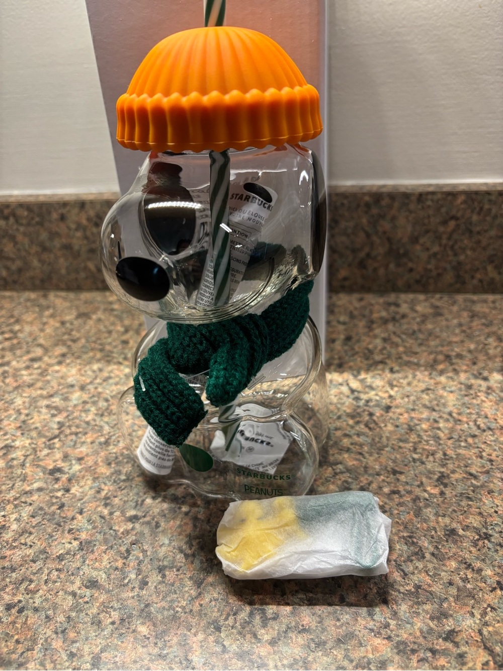 Starbucks Snoopy Glass Cup NEW!